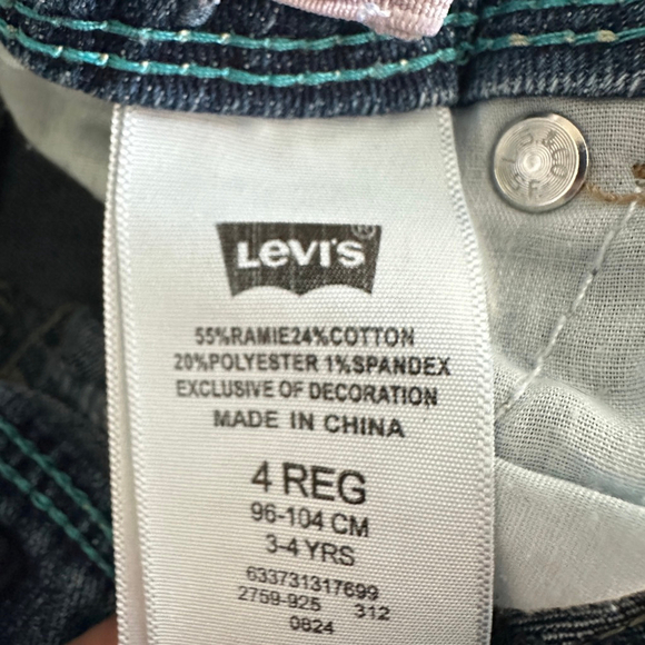 Kids Levi’s Skinny Jeans Blue Gray Size 4 REG 3-4Y Five Pocket Denim - Picture 2 of 4